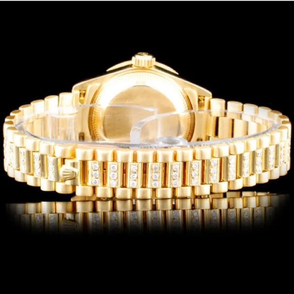 Rolex Vintage 18K Yellow Gold & Diamond lady DateJust Watch - Picture 3 of 6